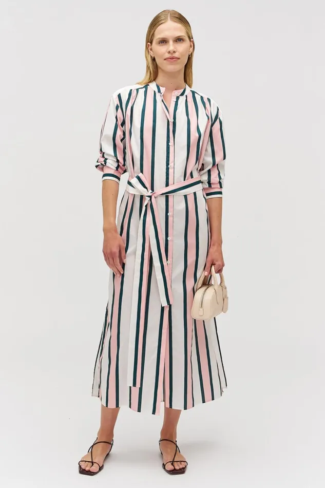 Oroton Gigi Stripe Tunic Dress Peony Women Dresses Oroton Gigi Stripe Tunic Dress Peony Women Dresses