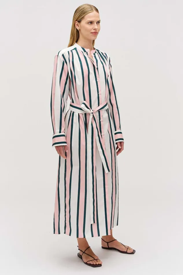 Oroton Gigi Stripe Tunic Dress Peony Women Dresses Oroton Gigi Stripe Tunic Dress Peony Women Dresses