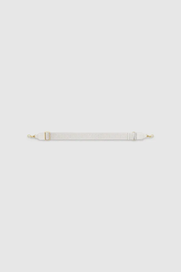 Oroton Logo Webbing Bag Strap Clotted Cream Women Bag Straps Oroton Logo Webbing Bag Strap Clotted Cream Women Bag Straps