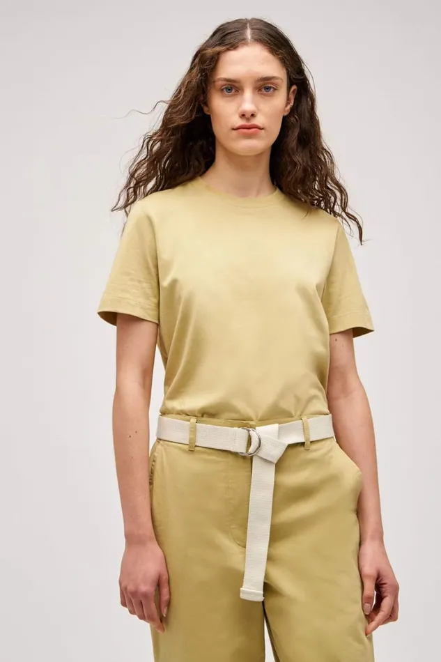 Oroton Maggie Classic Tee Wheat Women Tops Oroton Maggie Classic Tee Wheat Women Tops