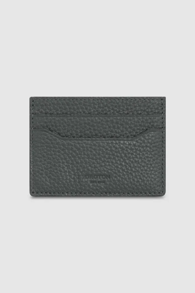 Oroton Marcus Peb Credit Card Sleeve Slate WomenMen Wallets
