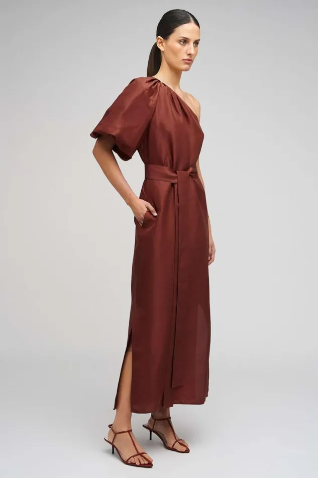 Oroton One Shoulder Dress Barn Red Women Dresses Oroton One Shoulder Dress Barn Red Women Dresses