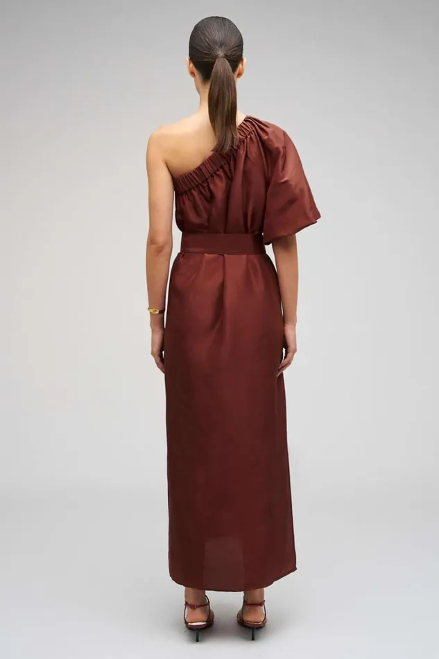 Oroton One Shoulder Dress Barn Red Women Dresses Oroton One Shoulder Dress Barn Red Women Dresses
