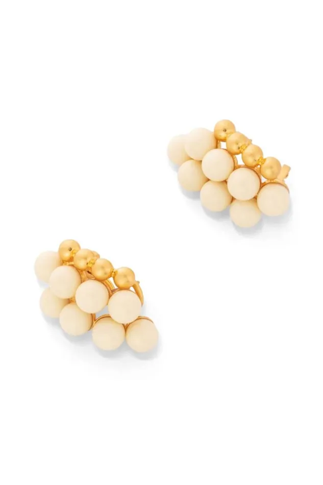 Oroton Pietra Earrings 18k Worn Goldclotted Cream Women Jewellery Oroton Pietra Earrings 18k Worn Goldclotted Cream Women Jewellery