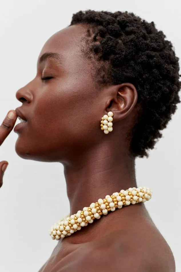 Oroton Pietra Earrings 18k Worn Goldclotted Cream Women Jewellery Oroton Pietra Earrings 18k Worn Goldclotted Cream Women Jewellery