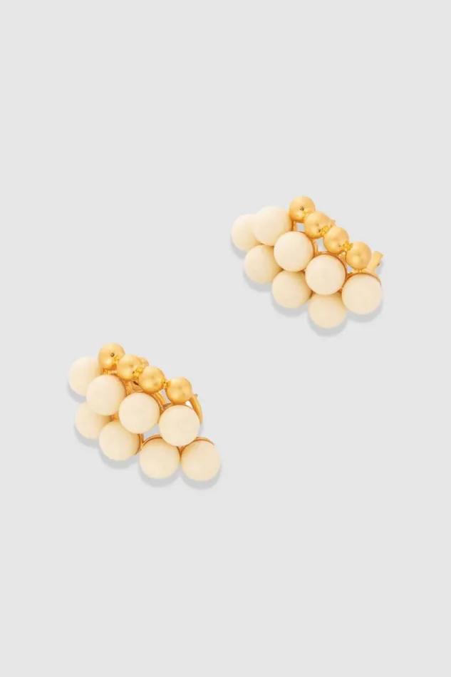 Oroton Pietra Earrings 18k Worn Goldclotted Cream Women Jewellery Oroton Pietra Earrings 18k Worn Goldclotted Cream Women Jewellery