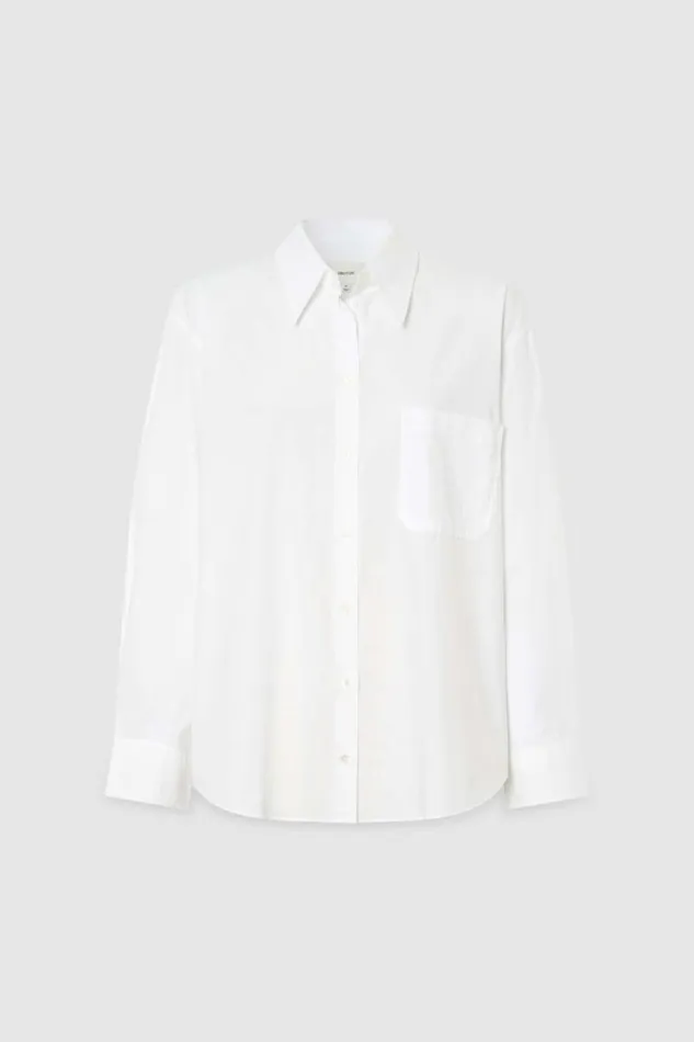 Oroton Poplin Long Sleeve Shirt White Women Tops