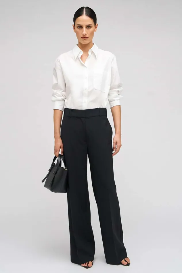 Oroton Poplin Long Sleeve Shirt White Women Tops