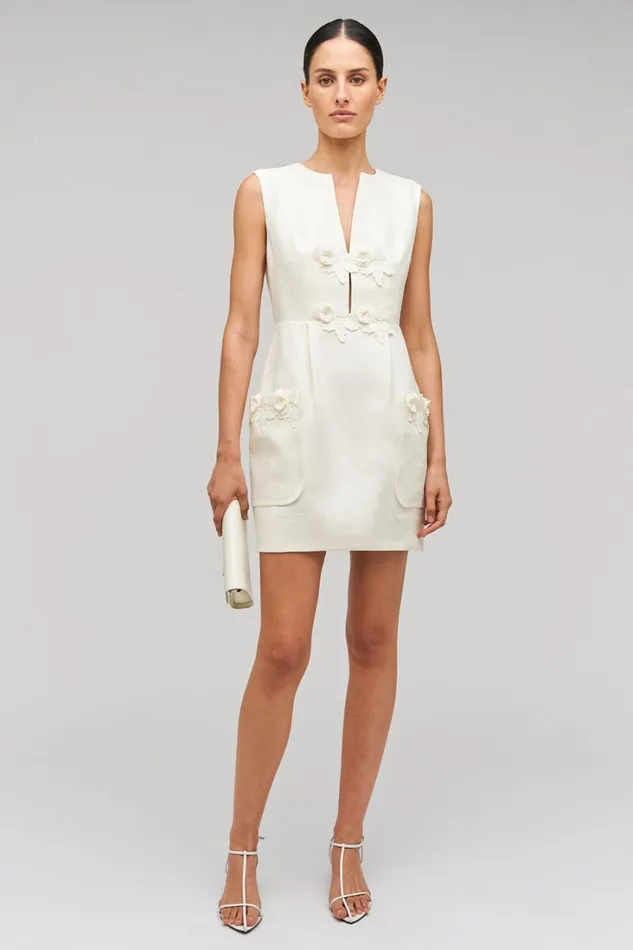 Oroton Rosebud Lace Mini Dress Soft Cream Women Dresses Oroton Rosebud Lace Mini Dress Soft Cream Women Dresses