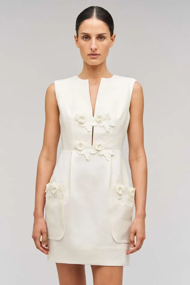 Oroton Rosebud Lace Mini Dress Soft Cream Women Dresses Oroton Rosebud Lace Mini Dress Soft Cream Women Dresses