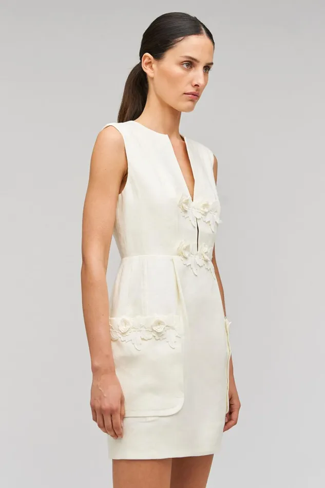 Oroton Rosebud Lace Mini Dress Soft Cream Women Dresses Oroton Rosebud Lace Mini Dress Soft Cream Women Dresses