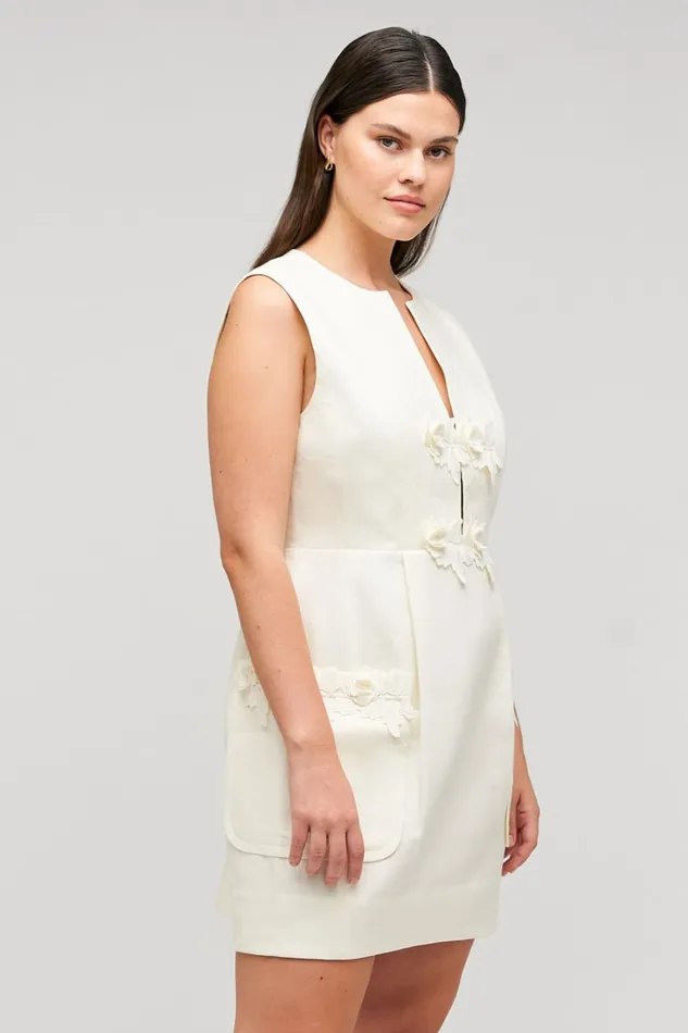 Oroton Rosebud Lace Mini Dress Soft Cream Women Dresses Oroton Rosebud Lace Mini Dress Soft Cream Women Dresses