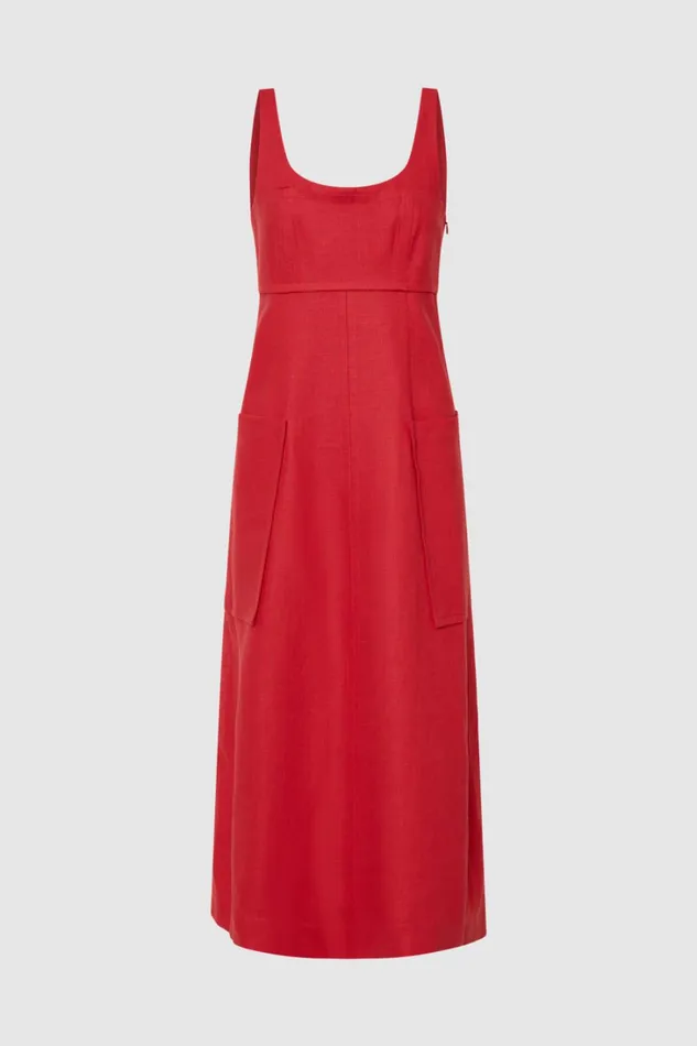 Oroton Structured Sundress Poppy Women Dresses