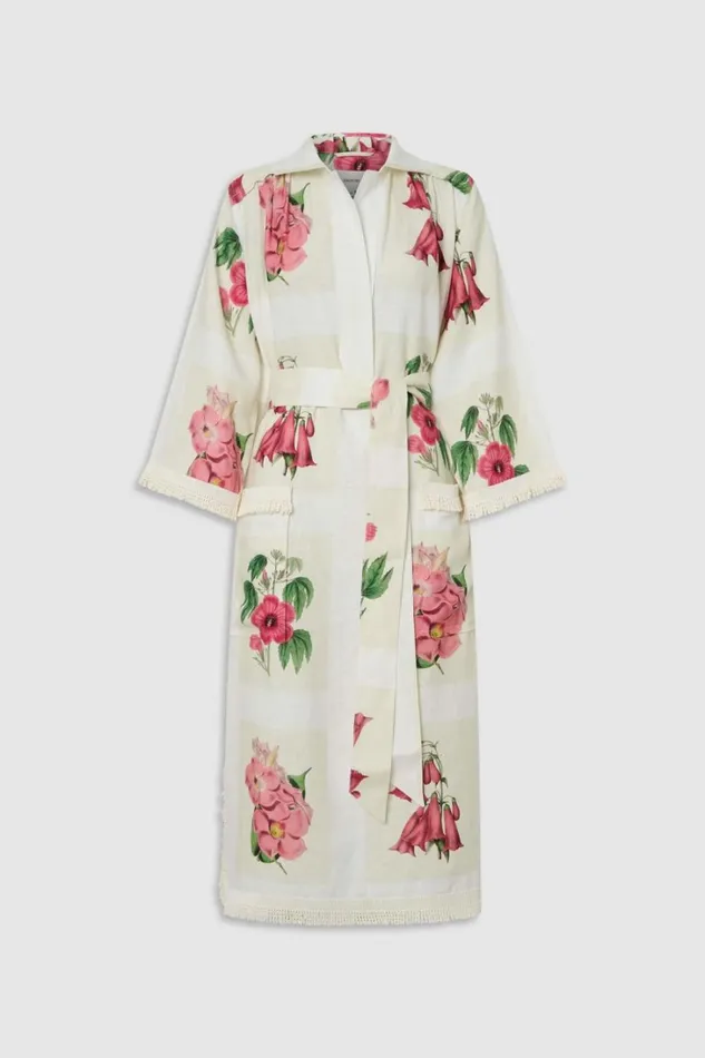 Oroton Verandah Floral Long Tunic Dress Multi Women Dresses