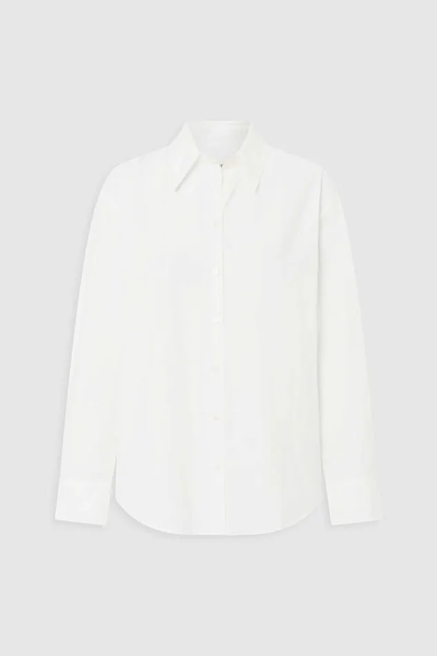 Oroton Wren Poplin Shirt Antique White Women Tops