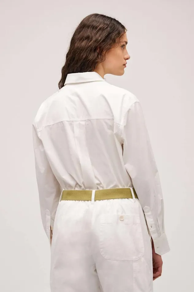 Oroton Wren Poplin Shirt Antique White Women Tops