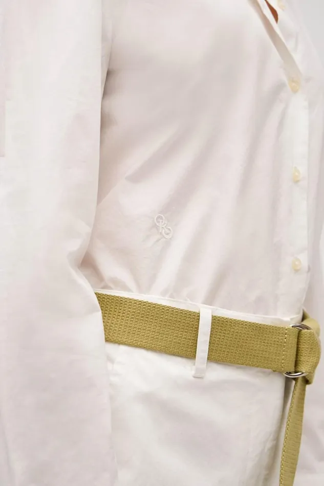Oroton Wren Poplin Shirt Antique White Women Tops