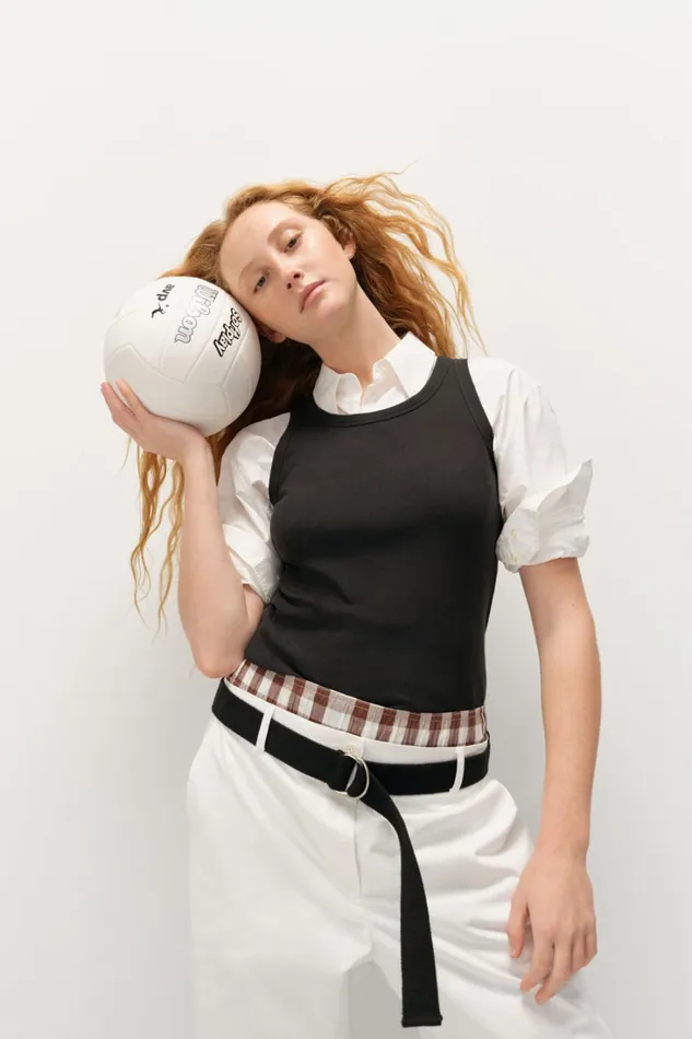 Oroton Wren Poplin Shirt Antique White Women Tops