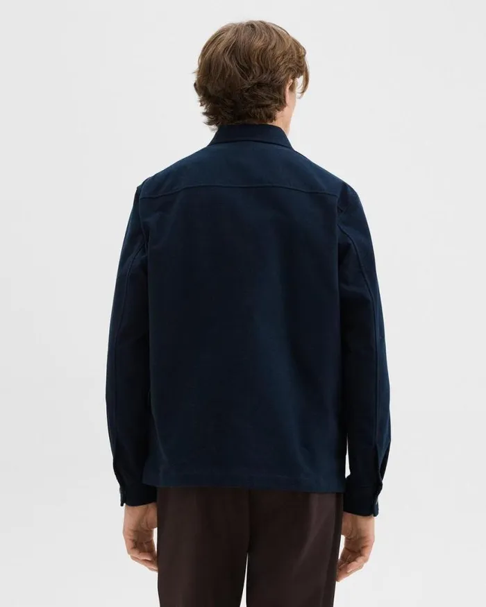 Outerwear Men Theory Shirt Jacket In Moleskin Twill Baltic Outerwear Men Theory Shirt Jacket In Moleskin Twill Baltic