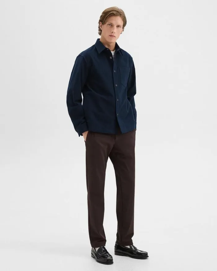Outerwear Men Theory Shirt Jacket In Moleskin Twill Baltic Outerwear Men Theory Shirt Jacket In Moleskin Twill Baltic