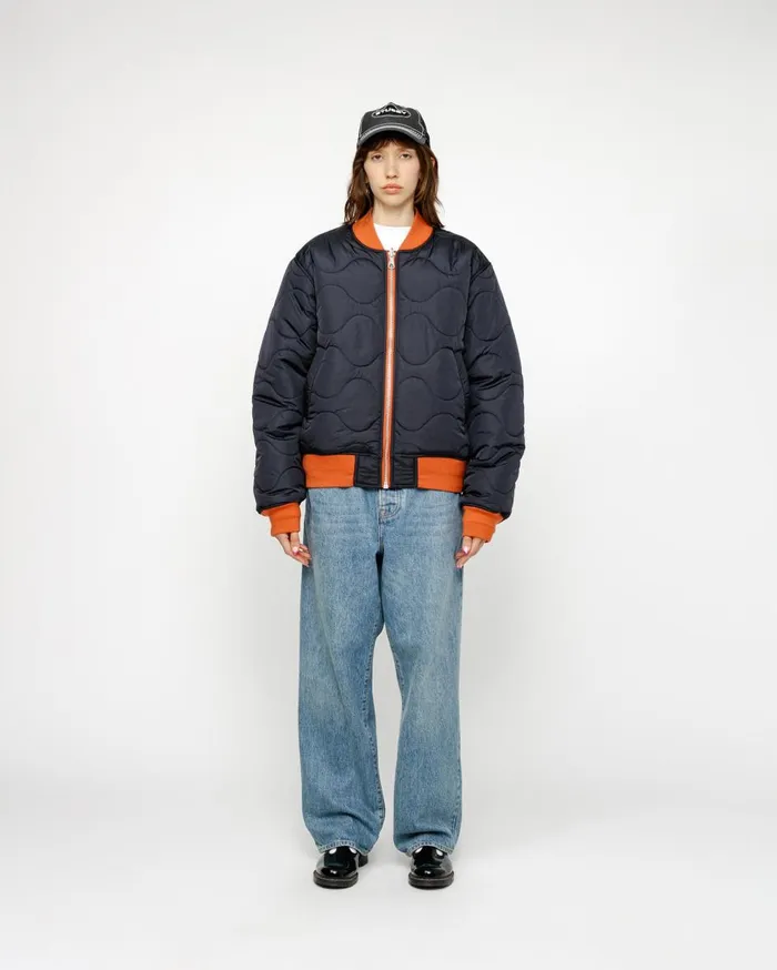 Outerwear MenWomen Stussy BUILT REVERSIBLE BOMBER JACKET Brick