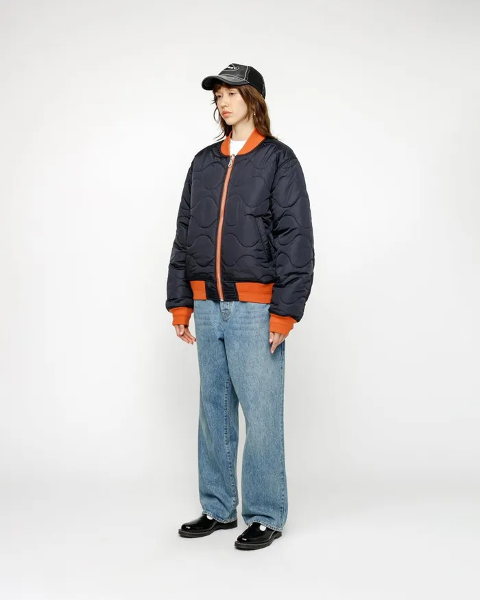 Outerwear MenWomen Stussy BUILT REVERSIBLE BOMBER JACKET Brick