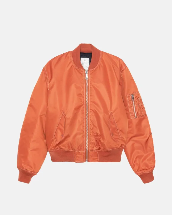 Outerwear MenWomen Stussy BUILT REVERSIBLE BOMBER JACKET Brick