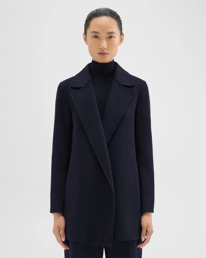Outerwear Women Theory Clairene Jacket In DoubleFace WoolCashmere New Navy
