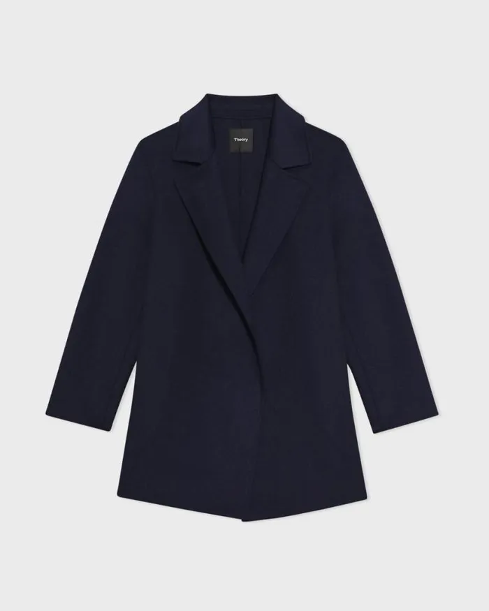 Outerwear Women Theory Clairene Jacket In DoubleFace WoolCashmere New Navy