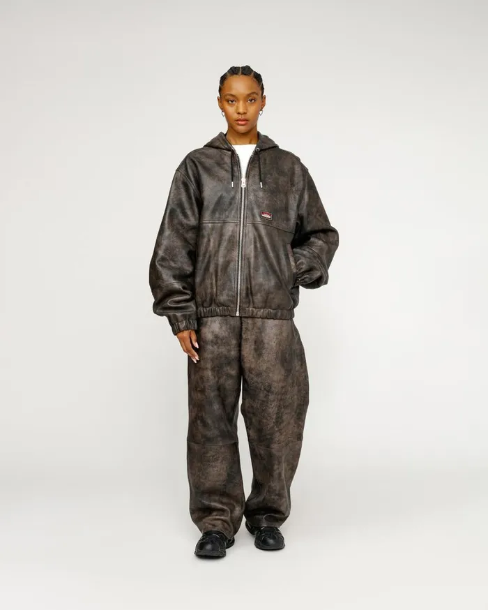 Pants MenWomen Stussy BIG OL039 JEAN STONEWASHED LEATHER Black Leather Pants MenWomen Stussy BIG OL039 JEAN STONEWASHED LEATHER Black Leather