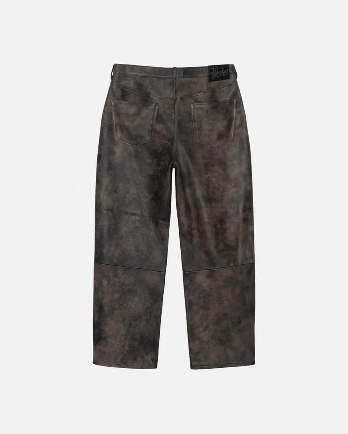 Pants MenWomen Stussy BIG OL039 JEAN STONEWASHED LEATHER Black Leather Pants MenWomen Stussy BIG OL039 JEAN STONEWASHED LEATHER Black Leather