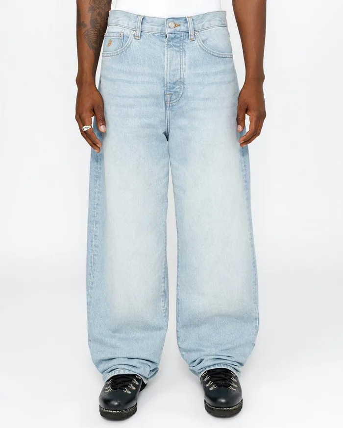 Pants MenWomen Stussy RELAXED JEAN DENIM Light Wash Pants MenWomen Stussy RELAXED JEAN DENIM Light Wash