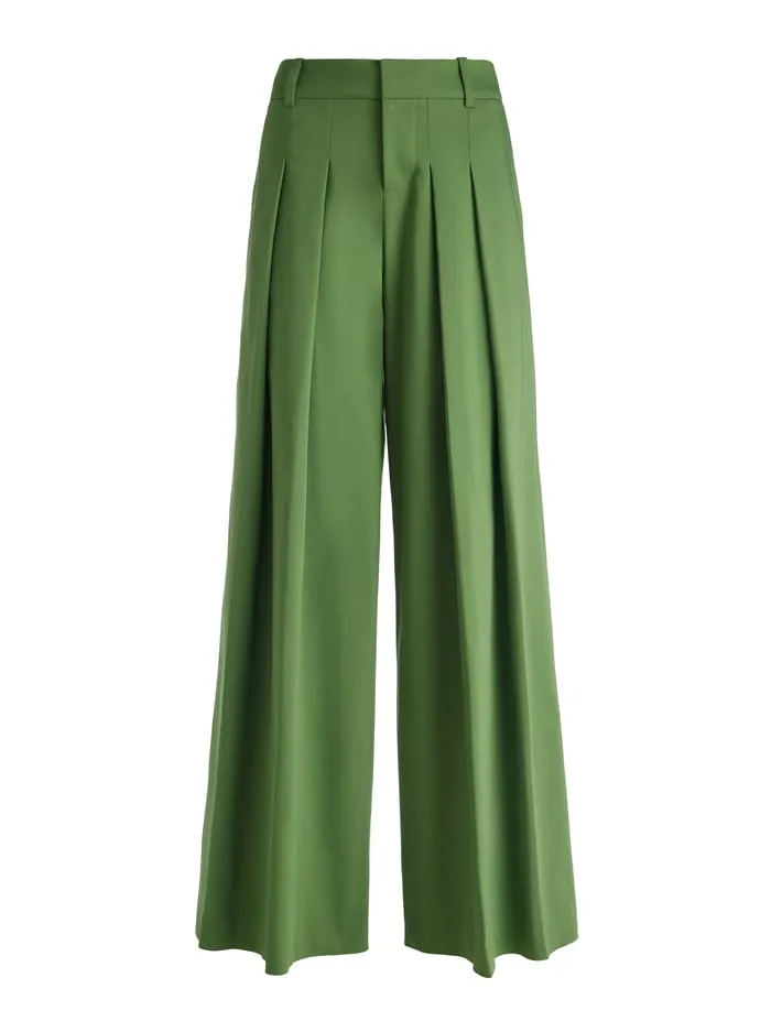Pants Women Alice Olivia Blaire Wide Leg Pleated Pant Avocado