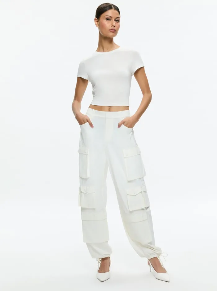 Pants Women Alice Olivia Olympia Cargo Pants Off White