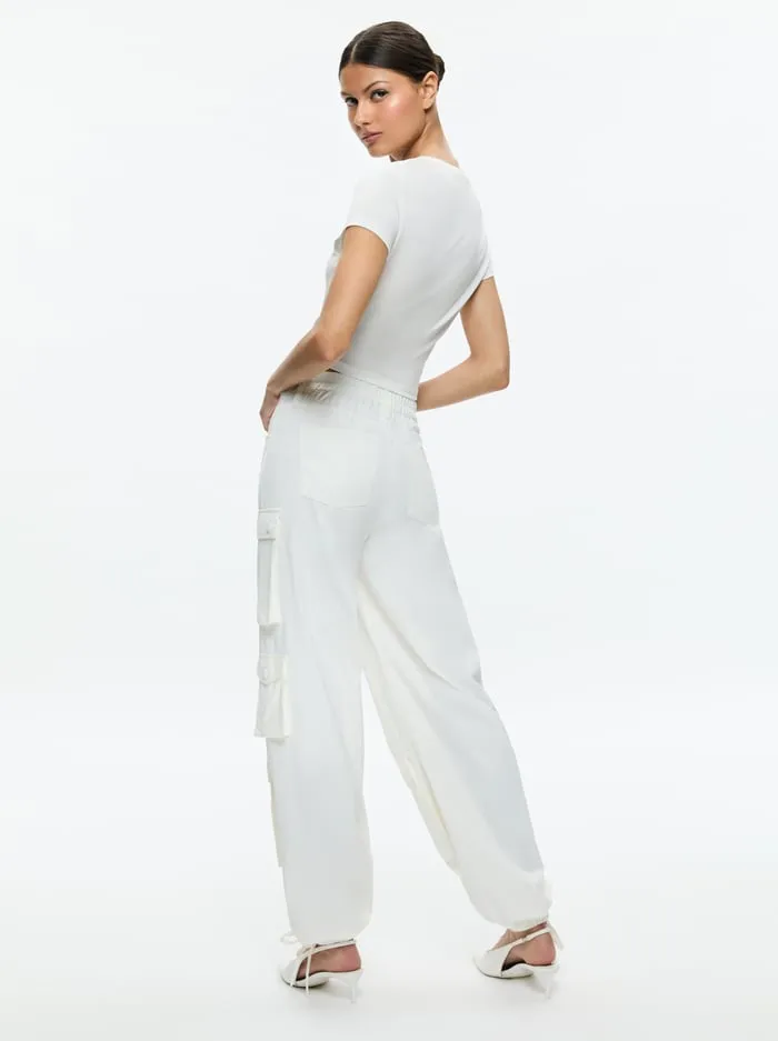 Pants Women Alice Olivia Olympia Cargo Pants Off White
