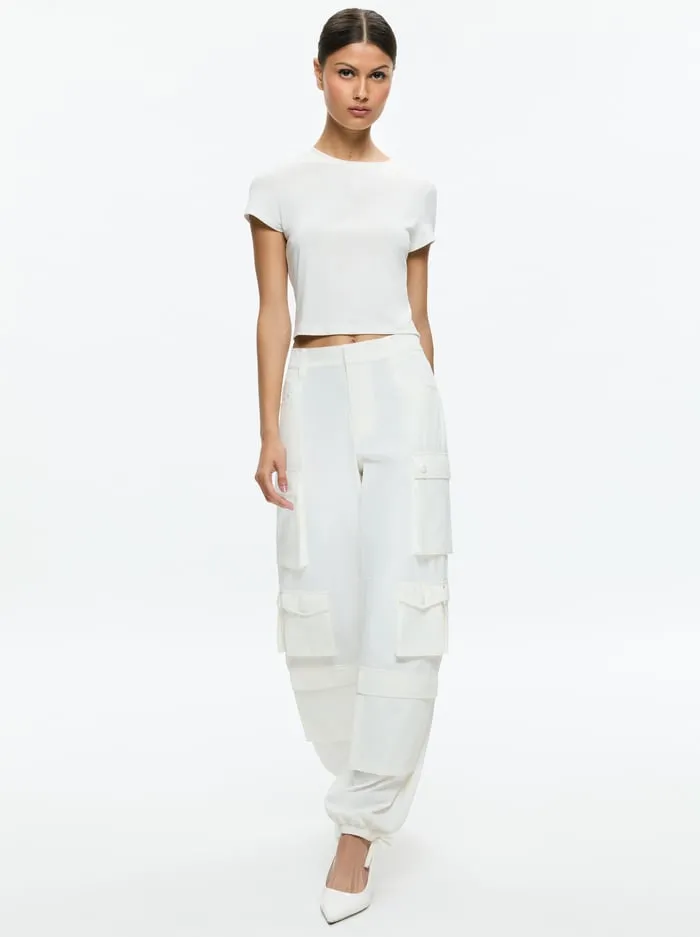 Pants Women Alice Olivia Olympia Cargo Pants Off White