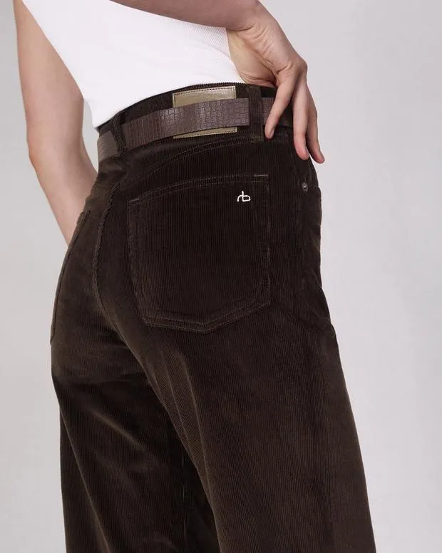 Pants Women Rag and Bone Andi Corduroy Pant Dark Brown