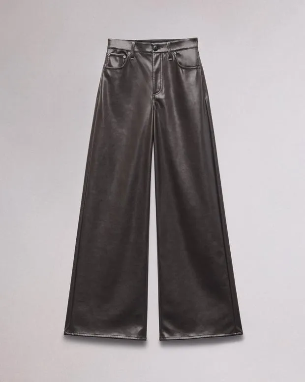 Pants Women Rag and Bone Sofie Faux Leather Pant Dk Brown
