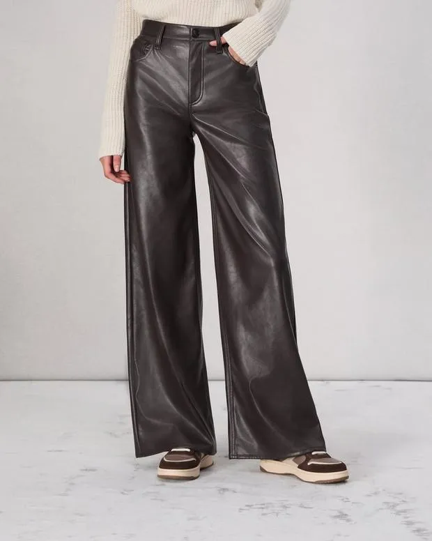 Pants Women Rag and Bone Sofie Faux Leather Pant Dk Brown