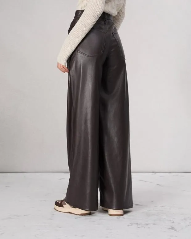 Pants Women Rag and Bone Sofie Faux Leather Pant Dk Brown