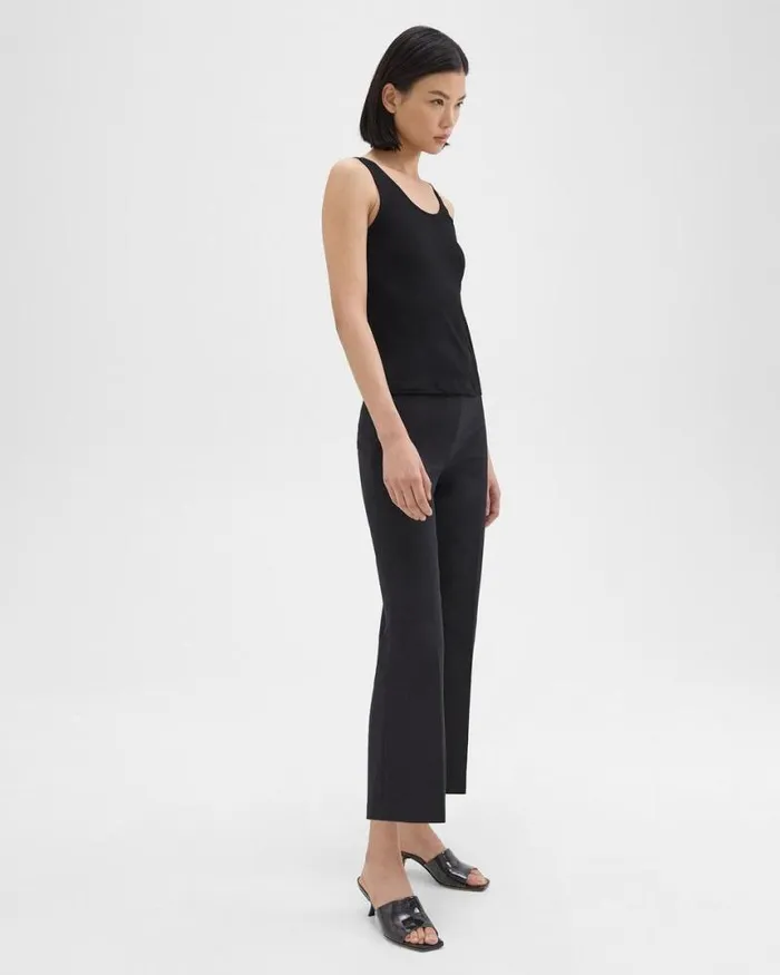 Pants Women Theory Cropped Kick Pant In Stretch CottonBlend Black Pants Women Theory Cropped Kick Pant In Stretch CottonBlend Black
