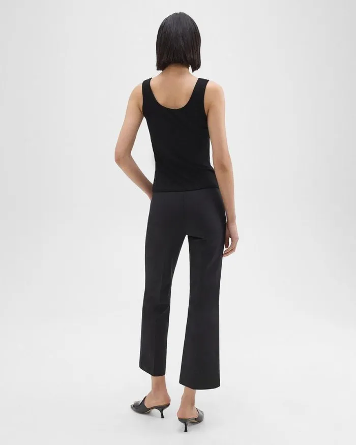 Pants Women Theory Cropped Kick Pant In Stretch CottonBlend Black Pants Women Theory Cropped Kick Pant In Stretch CottonBlend Black