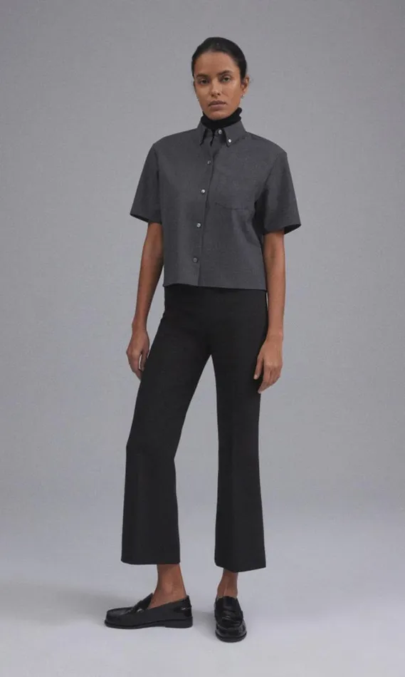 Pants Women Theory Cropped Kick Pant In Stretch CottonBlend Black Pants Women Theory Cropped Kick Pant In Stretch CottonBlend Black