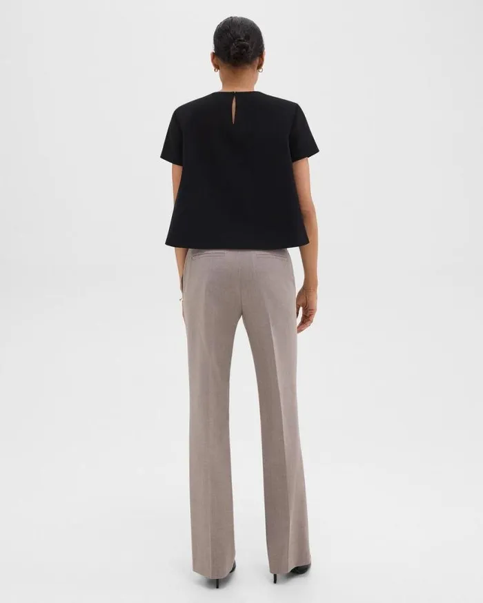 Pants Women Theory Flared Pant In Good Wool Cinder Melange