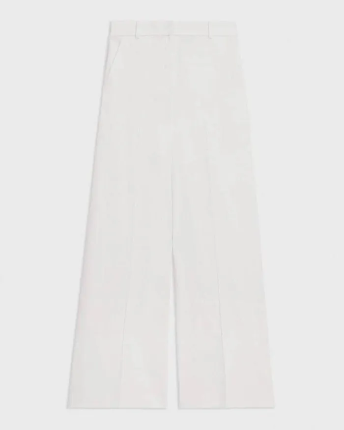 Pants Women Theory HighWaist WideLeg Pant In Good Linen White