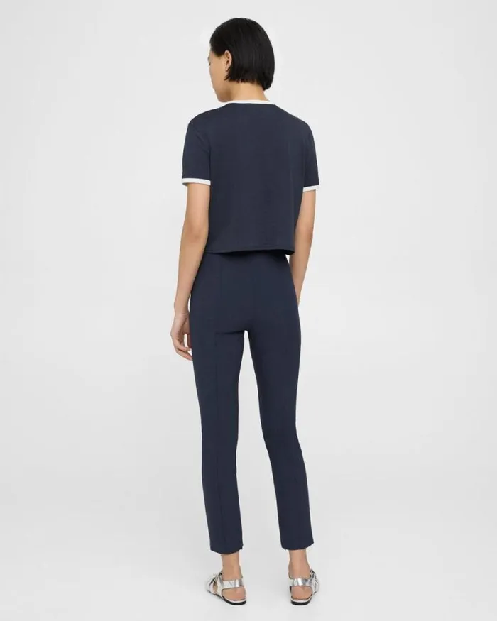 Pants Women Theory Pintucked Slim Pant In Stretch Cotton Nocturne Navy Pants Women Theory Pintucked Slim Pant In Stretch Cotton Nocturne Navy