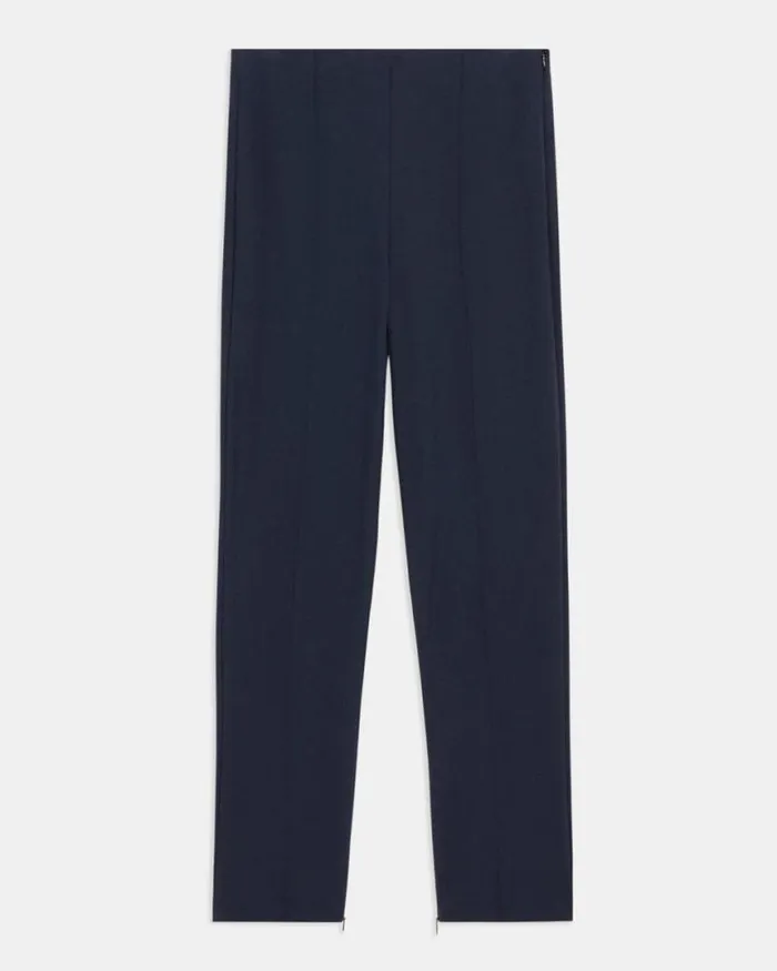 Pants Women Theory Pintucked Slim Pant In Stretch Cotton Nocturne Navy Pants Women Theory Pintucked Slim Pant In Stretch Cotton Nocturne Navy