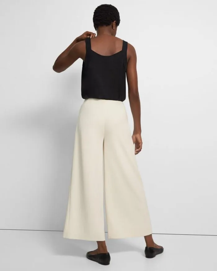 Pants Women Theory Pleated WideLeg Pant In Admiral Crepe Rice