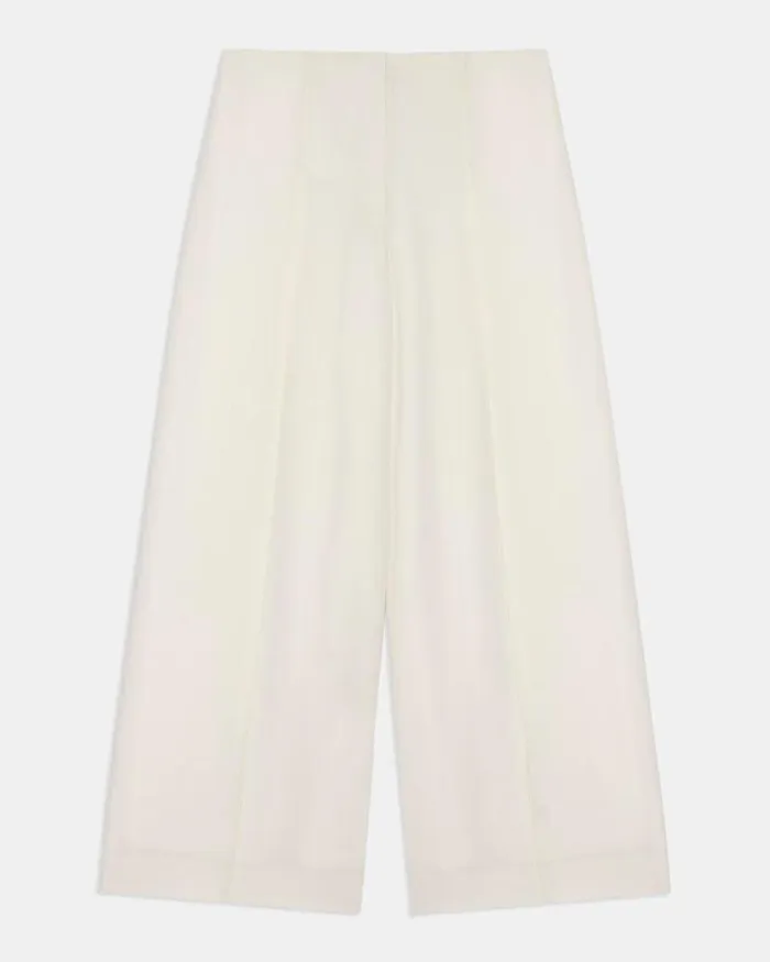 Pants Women Theory Pleated WideLeg Pant In Admiral Crepe Rice