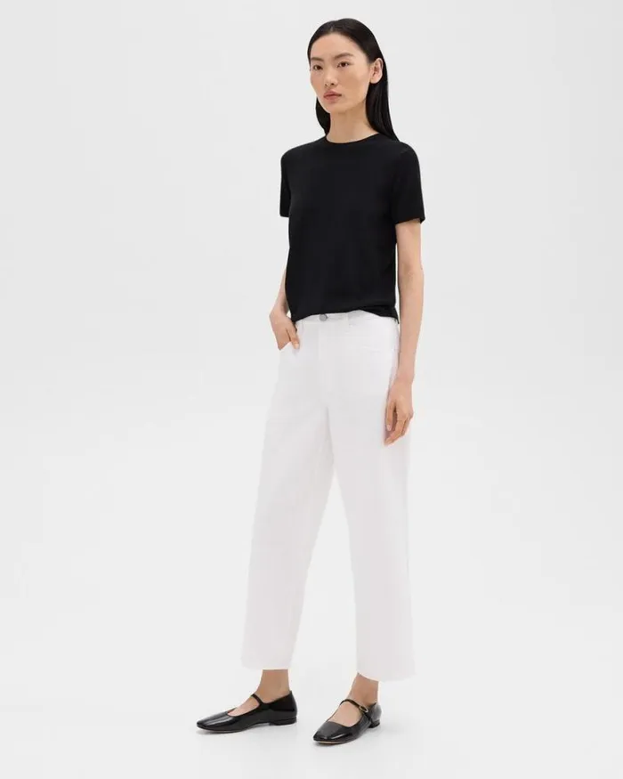Pants Women Theory Relaxed Straight Jean In Denim Optic White Pants Women Theory Relaxed Straight Jean In Denim Optic White